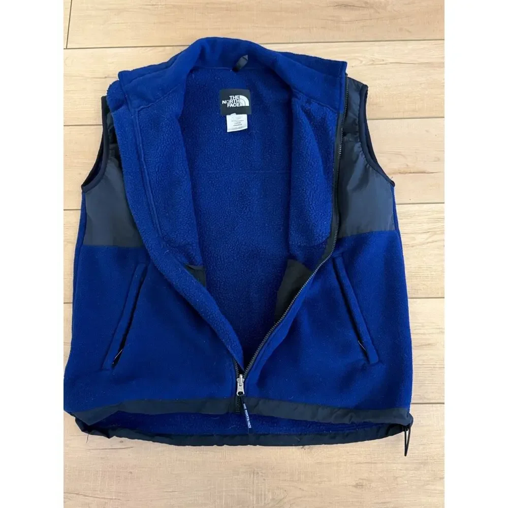The North Face Denali Vest Blue/Black Mens L Fleece Polartec RETRO Zipper Pocket